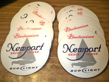 25 RARE VINTAGE BUDWEISER LIGHT NEWPORT RHODE ISLAND BEER COASTERS DOUBLE-SIDED picture