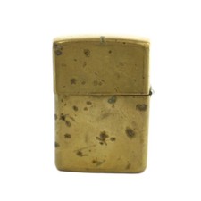ZIPPO 1932 1986 Solid Brass Oil Lighter Gold Color Spark Confirmed picture