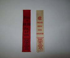 Vintage Antique 1898 Ribbons 12th Annual State Convention Peoria Illinois picture