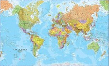 47 x 33 inch World Wall Map - Map of TheWorld Poster Updated 2025 picture