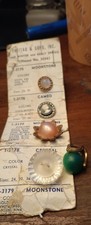 Vintage 1949 Buttons Lot. 3 Moonstone Cameo Crystal New OLD STOCK picture