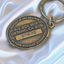 Vintage First Trust Bank Ontario California 1887 Centennial Keychain Advertising picture