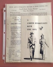 Fine Arts Sterling Silver & Fine China Co. Vintage 1950's Advertising 3 Unmarked picture