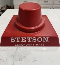 Stetson Cowboy Hat Store Display Red Molded Plastic Stand RARE Legendary Hats picture