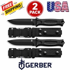 2X Gerber Gear StrongArm Fixed Blade Full Tang Knife Black Serrated Edge New picture