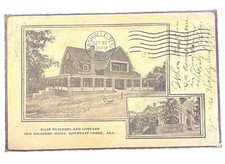 1906 Old Soldiers Home Mountain Creek Alabama Main Building & Cottage Postcard  picture
