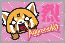 Trends International Aggretsuko - Horns Wall Poster, 34L x 22.4W, Gray Framed picture