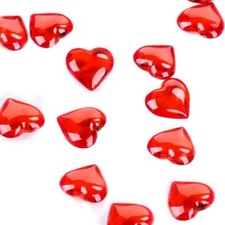 200Pcs 3D Red Acrylic Heart Decorations, 22 Mm Acrylic Hearts Shaped Decor Plast picture