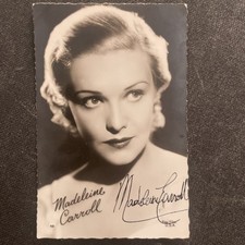 Vintage Madeleine Carroll Original Autograph Signature Cinema Postcard picture
