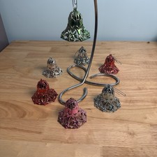 7 Vintage CHRISTMAS ORNAMENT PLASTIC BELLS picture