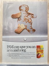 1987 Pam Cooking Spray Print AD Can Save You An Arm and A Leg Gingerbread Cookie picture