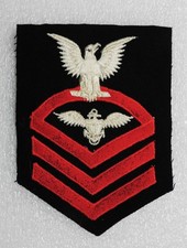 1943  DATED CHIEF PETTY OFFICER RIGHT ARM AVIATION PILOT RATING BADGE picture