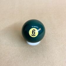 Vintage Bakelite Billiard #6 Solid Teal Green Pool Ball with Display Stand picture