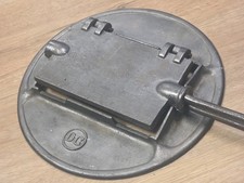 RARE Vintage Cast Iron Waffle Wafer Iron with Ring Base DC 480 - 4 Rectangular picture