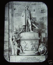 JV Glass Magic Lantern Slide NELSONS STATUE ST PAULS LONDON C1900 HISTORY  picture