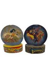 Six Flags Magic Mountain Wonder Woman Super Man  Snow Globe Exclusive Sold Out picture