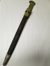 BRITISH ENFIELD RIFLE 1907 LEATHER SCABBARD FOR BAYONET WITH CANVAS FROG.  picture