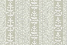 Lulie Wallace Branching Leaf Striped Linen Cotton Print Fabric- Isa Sage 6.10 yd picture