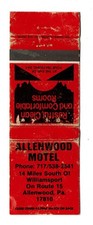 Allenwood Motel Vintage Matchbook Cover Pennsylvania picture
