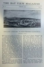 1901 England Winchester Cathedral illustrated picture
