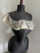 As is antique hand made duchesse lace bertha style collar . picture