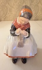 Royal Copenhagen Amager Girl Knitting Figurine 1314 Lotte Better 1952 Denmark picture