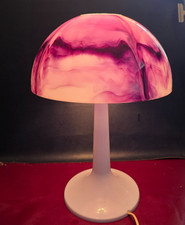 Vintage Gilbert Softlite Mushroom Lamp Purple Marble Plastic Shade 60s 70s Lamp picture