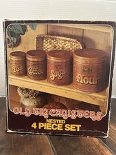 Old Tin Canisters 4 Piece Set Made In Cleveland Ohio picture