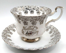 Tea Cup Saucer Royal Albert Wedding Anniversary Silver Bone China  picture