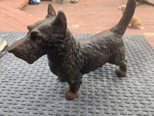 Antique Standing Cast Iron Schnauzer Figure Terrier Dog Doorstop picture