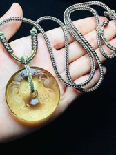 Natural Citrine Smiling  Peace Pendant Large Pendant picture