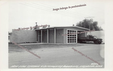 RPPC Engadine Michigan Fire Station Truck Garfield City Hall Photo Postcard A50 picture