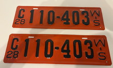 Wisconsin 1928 Pair Auto License Plate Set Vintage Garage Man Cave Collector picture