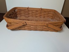 Vtg Longaberger Large Gathering Basket Swing Handles Rectangle  picture