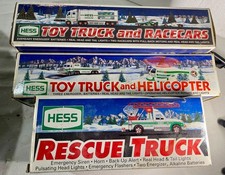 1994 1995 2003 Hess Toy Truck & Helicopter-Rescue-Truck & Racecars - New in Box picture