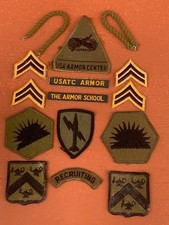 US Military Miscellaneous  Patch Lot Of 13 Plus blousing straps picture
