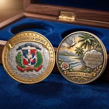 Dominican Republic Quisqueya La Bella Souvenir Coin Travel Gift picture