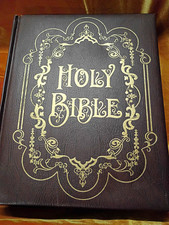 Vintage Family Large Holy Bible KJV Fireside Family Record Edition Red Letter picture