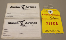 Alaska Airlines Sitka Luggage Baggage Tag Labels Lot picture