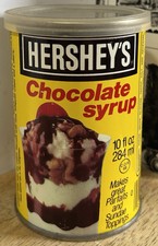 Vintage Hershey's Chocolate Syrup Metal Tin / Can - 10 OZ. Size - Canada picture