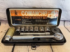 Vintage Comanche 12 Piece Socket Set Litton Taiwan Native American Indian Chief picture