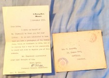 10 Downing Street Letter 3 Nov 1952 Signed Secretary Winston Churchill Letter  picture