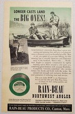 1951 Print Ad Rain-Beau Northwest Angler Fishing Line 32-lb Musky Canton,MA picture
