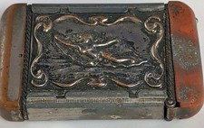 ANTIQUE VICTORIAN Vesta MATCH HOLDER Mermaid National Monument Plymouth MA RARE picture