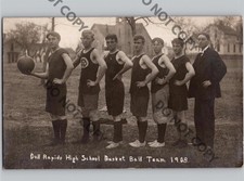 c1908 Dell Rapids High School Basketball Team Minnehaha Cty South Dakota SD RPPC picture