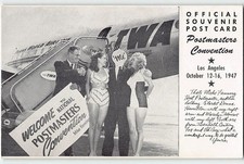 Los Angeles MARILYN MONROE Postmasters Convention TWA 1947 Rare Vintage Postcard picture