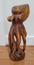 Large Hand Carved Wood Octopus Sculpture 20
