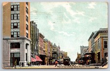 Houston Texas Main Street Looking South Trolley Postcard picture