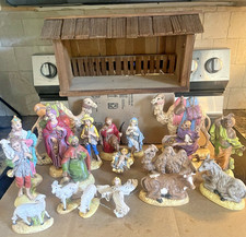 RARE Vintage Nativity Scene 19 Pieces Atlantic Mold Excellent Condition picture