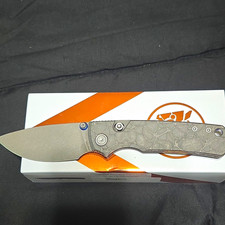 VOSTEED Porcupine TiSlim A4805 Gray Titanium Frame Lock Drop Point Pocketknife picture